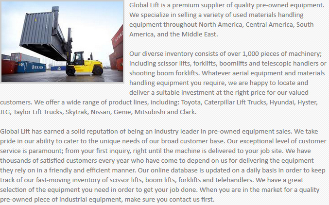 Global Lift Equipment Santa Maria